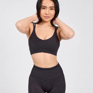 Buffbunny Shape Seamless Sports Bra - Charcoal Large grey plunge back